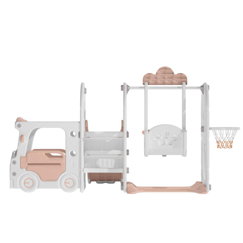 Harriet Bee Indoor Slide, Pink/Grey