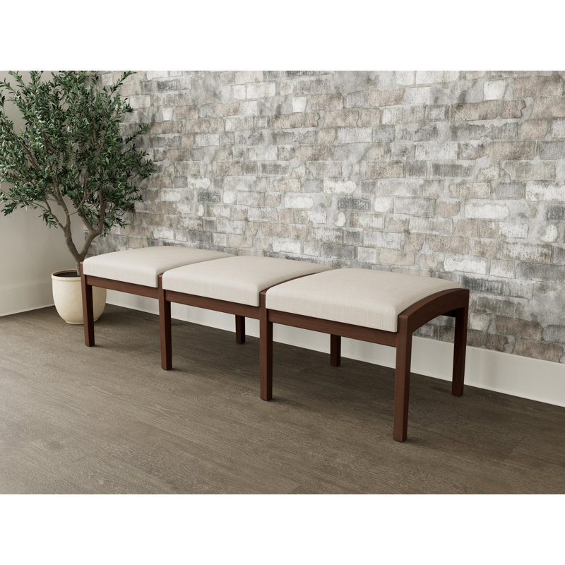 Banc en bois 3 places Lenox, Noyer Riftwood, Plot Line neutre