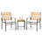3 Pieces Acacia Wood Bistro Set Patio Conversation Set With Cushions And Coffee Table Outdoor Bistro Table And Chairs Set