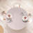 Ebern Designs Abstract Fitted Round Tablecloth Pale Pink Rose and White-871193246