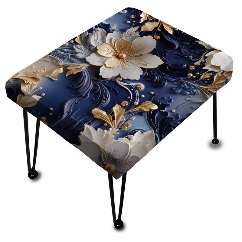 Celestial Mirage Marble Pattern - Marble Rectangle Ottoman