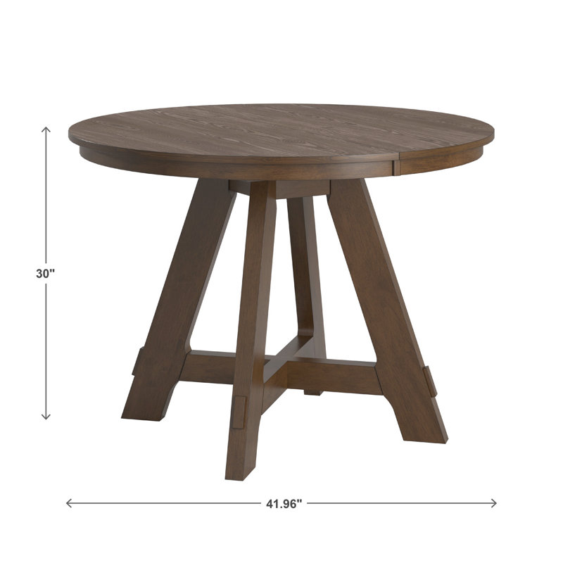 Cipolla Wood Finish Extendable Round Dining Table - 42"-60", Walnut