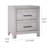 Bisca Nightstand, 2 Drawers, Black Handles, Light Gray Wood, 27 Inch