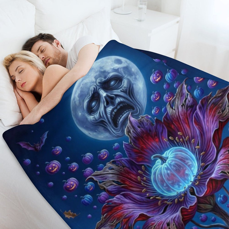 Jeté en flanelle de luxe Citrouille rougeoyante, 40 po x 50 po