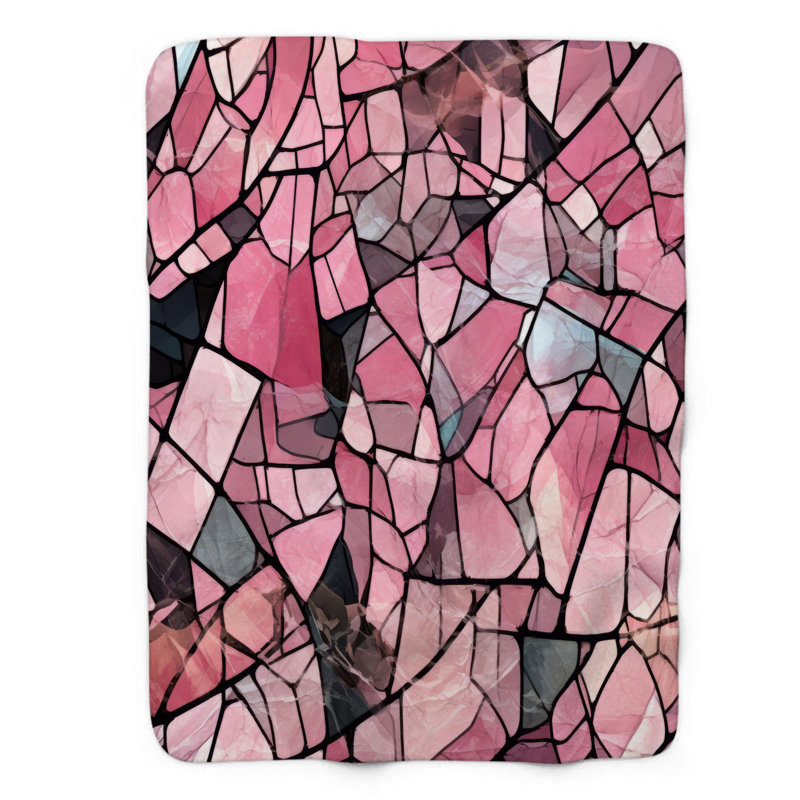Broken Pink P pièces - Couverture de qualité supérieure 1 pièce, Lit simple