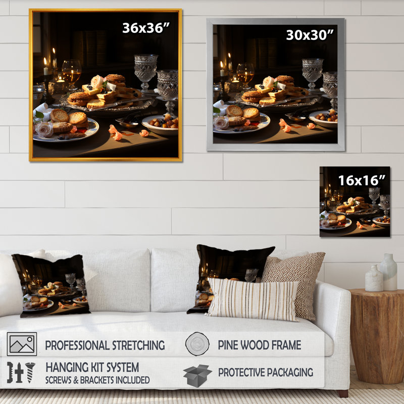 Judaïsme Matzah, fête de la Pâque III - impression, H 16 po x l 16 po x P 1 po, Cadre simple noir