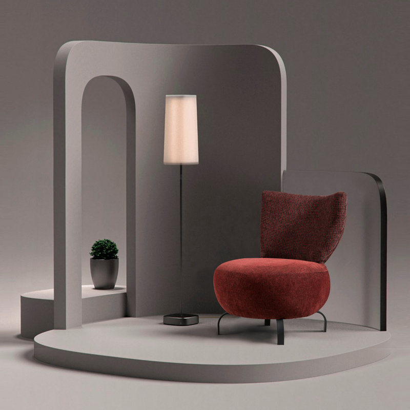 Fauteuil de chambre en chenille de 25,2 po Kyzer, Chenille rouge Claret