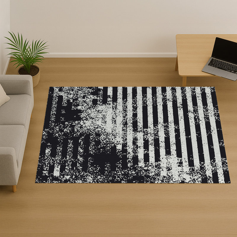Striped Area Rug, Rectangle 90 x 150 cm