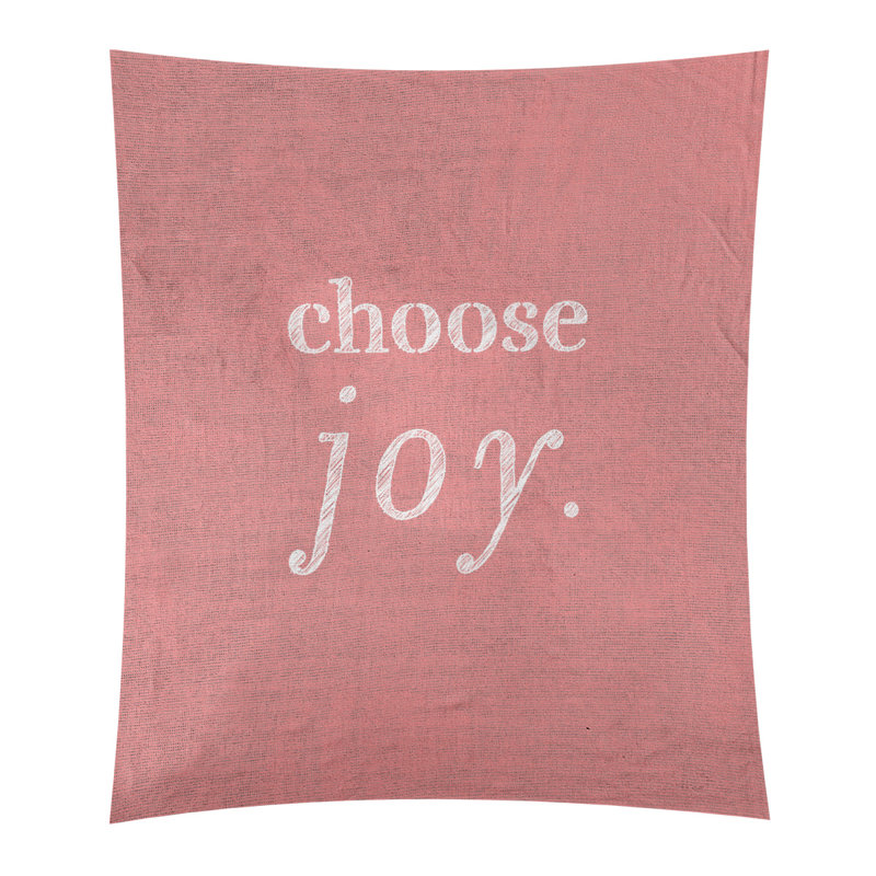 Tapisserie de polyester, choisir la joie citation, H 27,5 po x l 37,5 po, Rouge / Blanc
