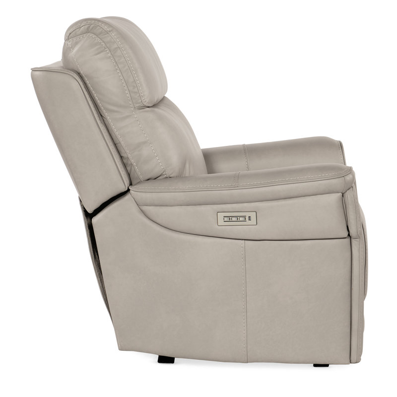 MS Recliner, Beige Genuine Leather