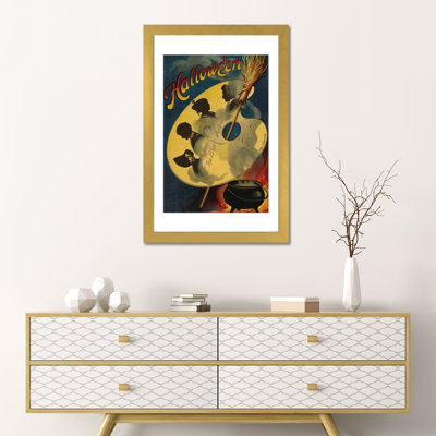 Halloween, l'art noir, 1912 - reproduction d'art mural - papier d'art encadré