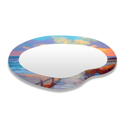 Pathway To Pastel Beach Sunset - Grand miroir mural nautique