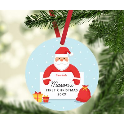 Baby's First Christmas, Santa Claus with Announcement Ball Ornament -  The Holiday Aisle®, 30A9CD9B1EB845A09D9425C37907BD12