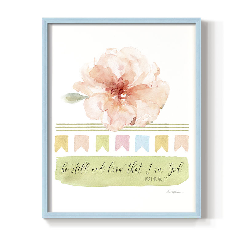 Be Still Framed Print - Solid Wood, 15" H x 12" W, Blue