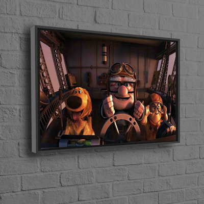 Stunning 3D Wall Art Canvas Print Featuring Up Movie Artwork With Carl And Dog For Kids Room Decoration