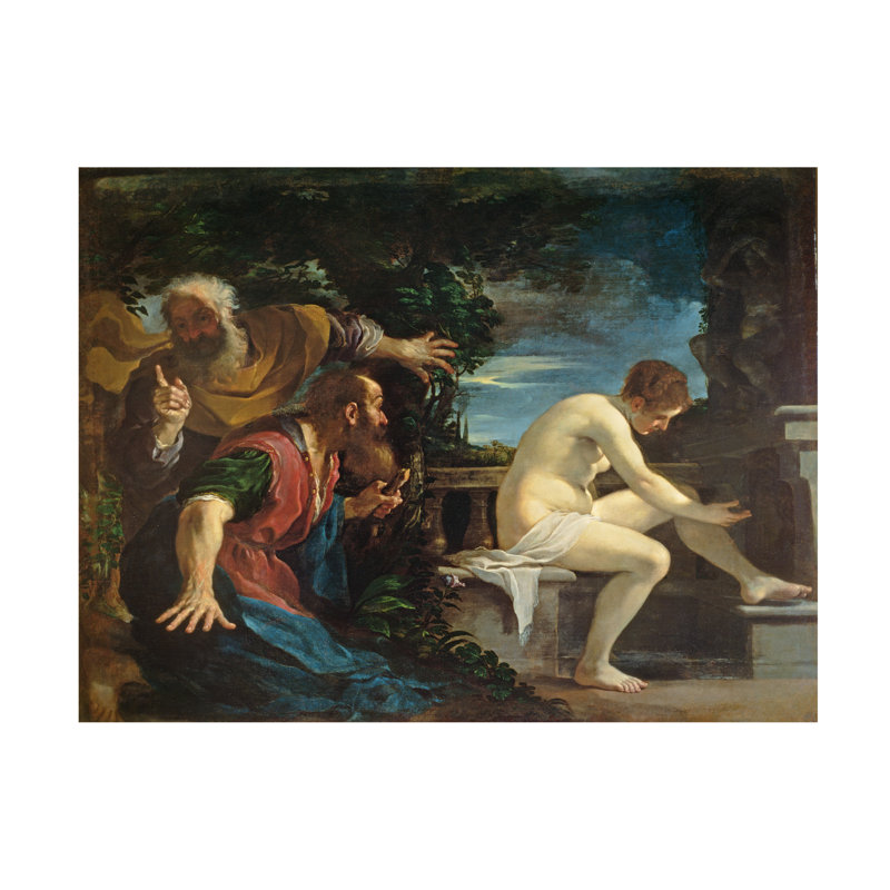 Art sur toile Guercino Susanna et les anciens, H 14 po x l 19 po