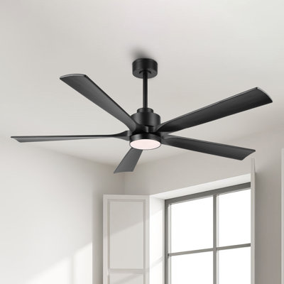 Ventilateur de plafond standard à 5 pales Bascio avec télécommande et ensemble d'éclairage inclus