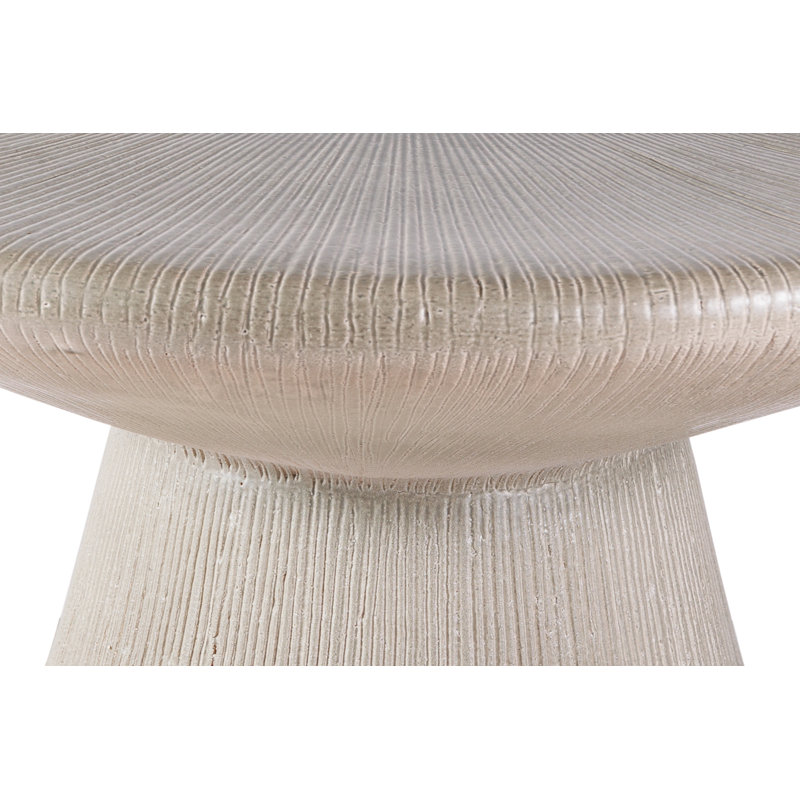 Ceramic Furniture Outdoor Round Coffee Table, Cream