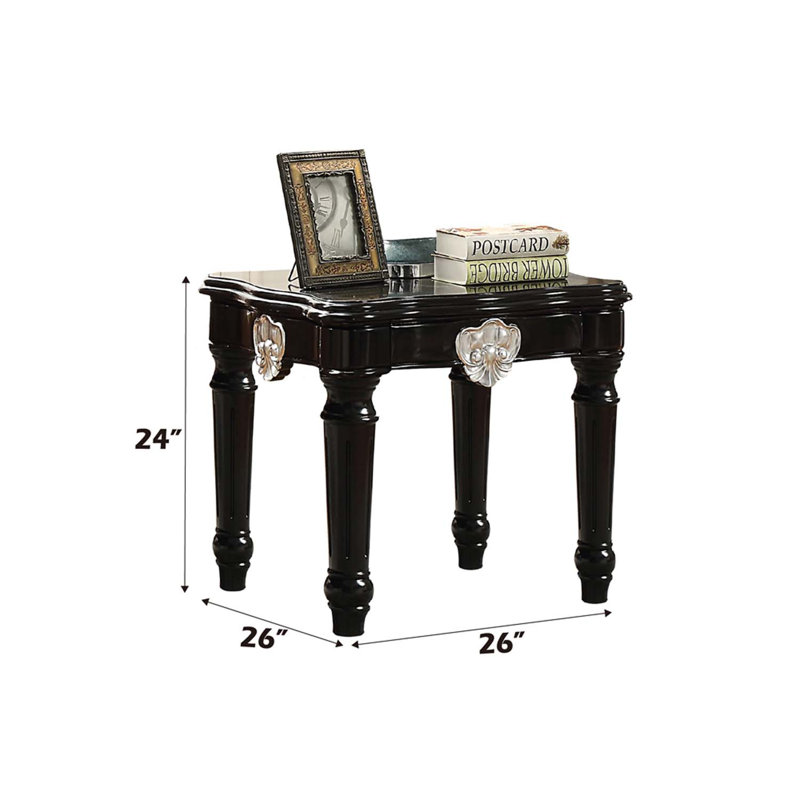Table de bout Ernestine, finition noire, Noir, H 24 po x l 26 po x P 26 po