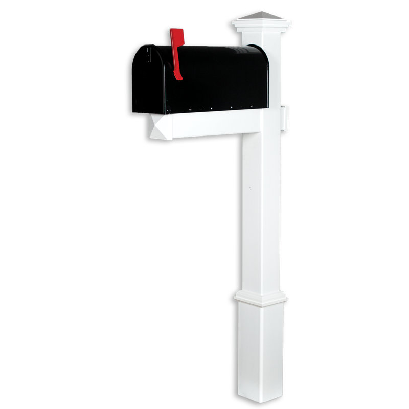 Post Mounted Mailbox with Newspaper Compartment