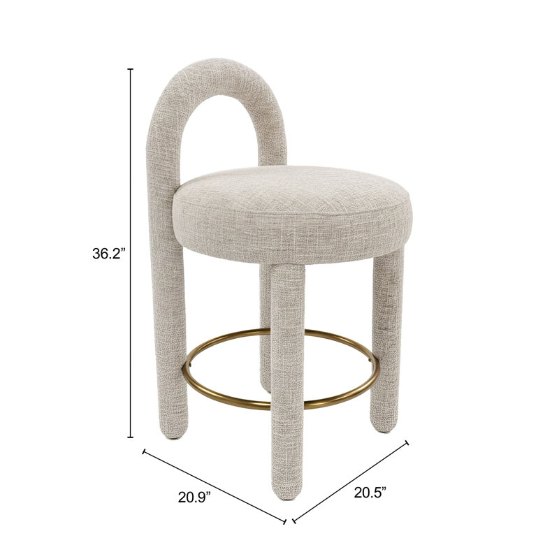Tabouret de comptoir Daejon Curco (ensemble de 2) gris