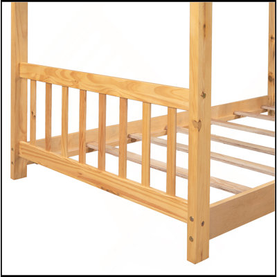 Twin Size House Platform Bed With Headboard And Footboard,Roof Design