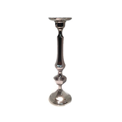 Bougeoir en acier inoxydable plaqué nickel Alexandria