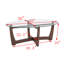 Table basse 48 po ovale en verre, table basse ronde cerise avec plateau en verre, petite table basse pour salon, bureau et appartement