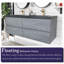 Meuble-lavabo mural double 60 po avec comptoir en quartz Ryter