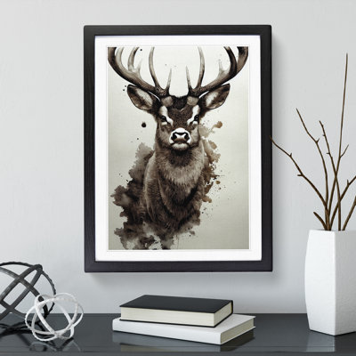 XV1022-4178X Stag Watercolour - Single Picture Frame Print