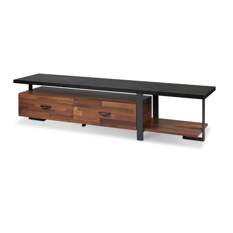 TV Stand, Walnut & Black
