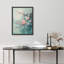Soft Cherry Blossom Framed Wall Art Prints - Pink flowers on blue background, for bedroom-125211798-125211800