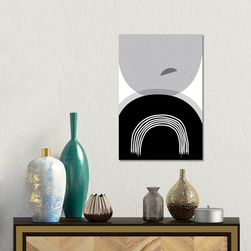 Black Grey Minimalist II by Urban Epiphany - Gallery-Wrapped Canvas Giclée on Canvas, No Frame, 20.32 cm H x 30.48 cm W