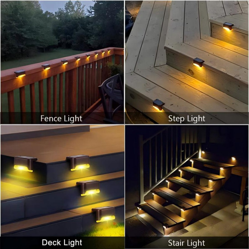 16pcs Led Solar Step Deck Lights Decor