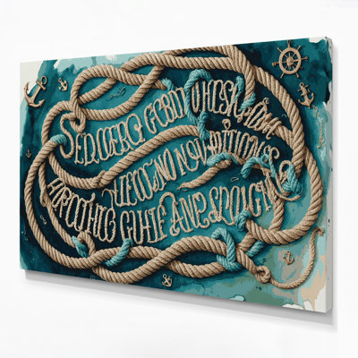 «Nautical Nautical phrases», art mural sur toile grise
