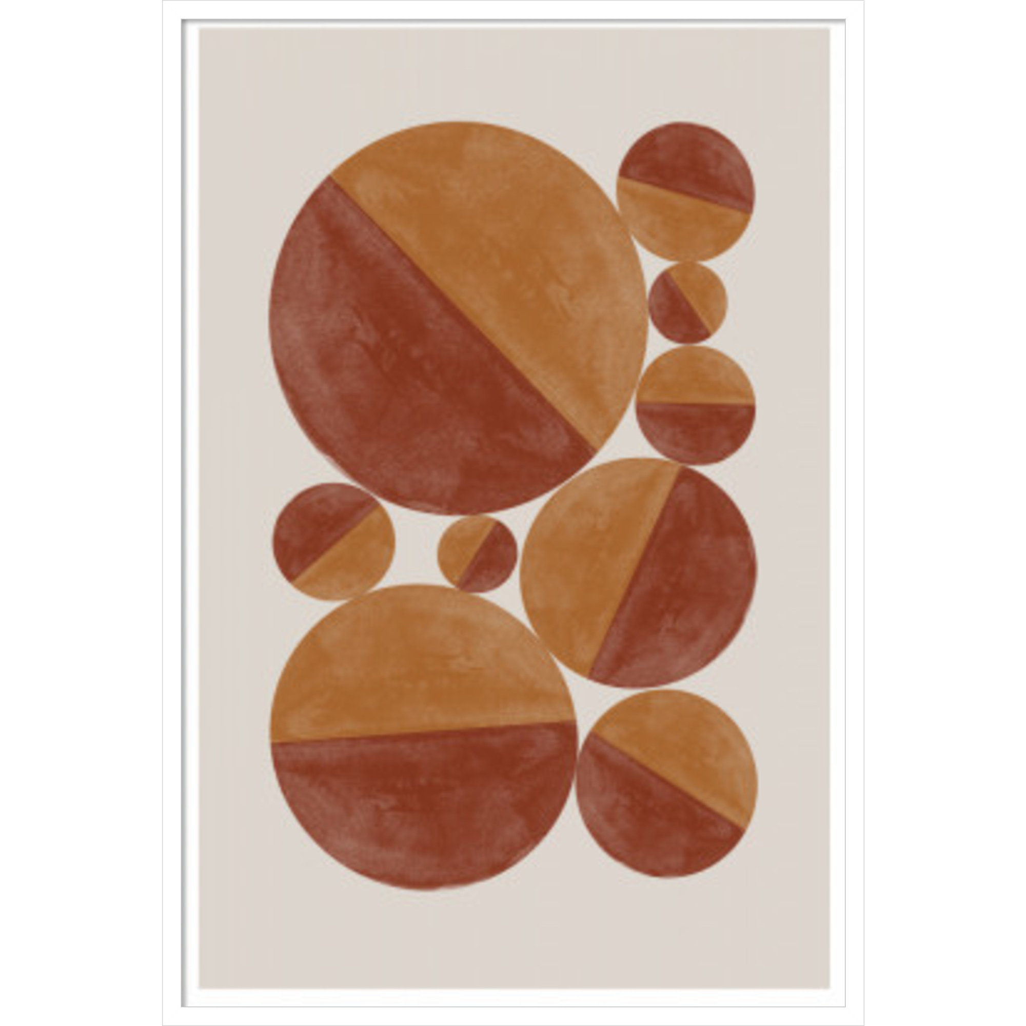 Burnt Bols by The MIUUS STUDIO Wood Framed Wall Art Print, 41" H x 28" W, White