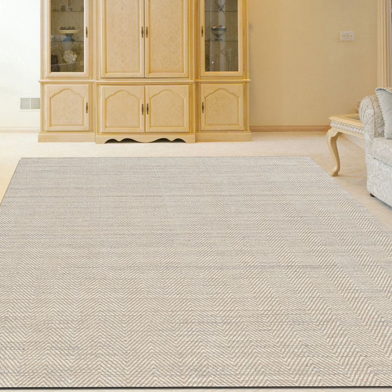 Tapis beige tissé à la main Tanguay, Tapis de couloir 2 pi 6 po x 10 pi