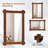 Shatterproof Wall Mirror With Acacia Wood Frame & Vintage Rivet Design-1369837300