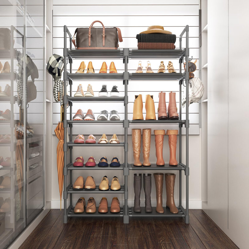 32 Pair Shoe Rack, Gray