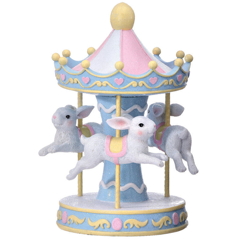 Carrousel en résine 10,5 po avec lapin