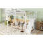 Lit mezzanine haut avec escalier, tablettes de rangement et garde-robe, lit double en métal blanc, espace de couchage pour les adolescents