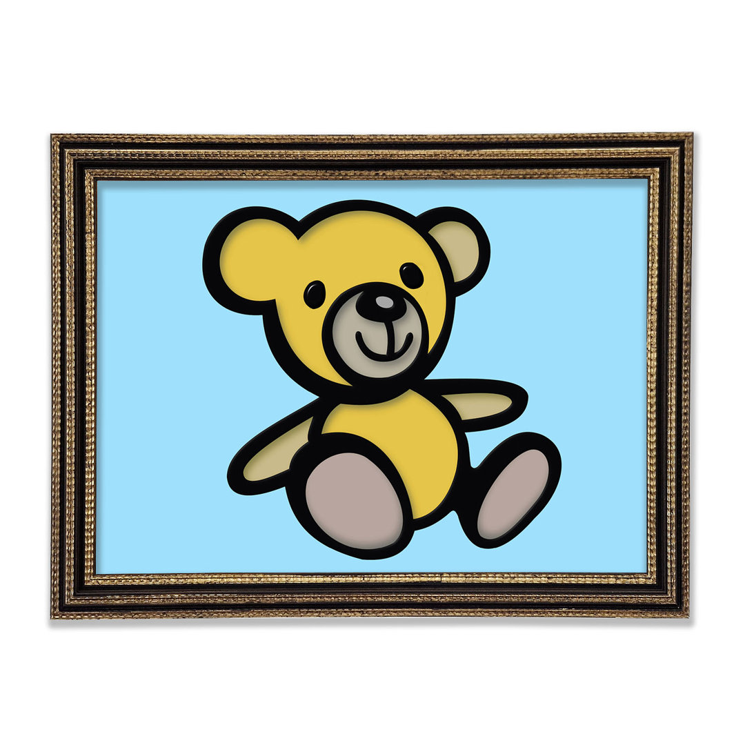 Teddybär Cartoon Baby Blau - Druck