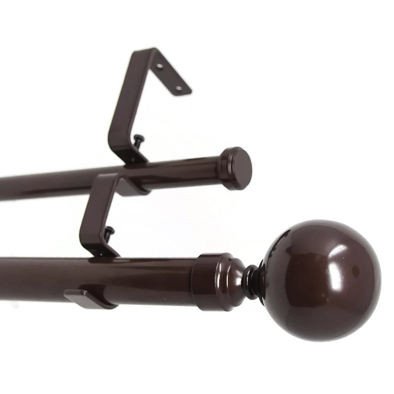 Tringle à rideaux double Braham, H 1 po x l 48 po x P 1 po, Bronze
