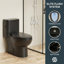 Toilette monobloc Tornado Flush, siphonic S-Trap 12 po à double chasse 1,1 / 1,6 GPF, cuve sans rebord avec siège à fermeture douce, certifié WaterSense et CUPC