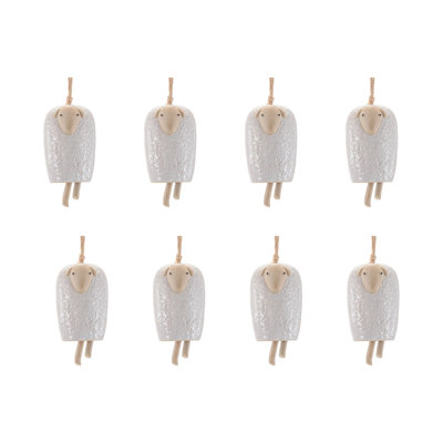 Stoneware Sheep Ornament Set of 8