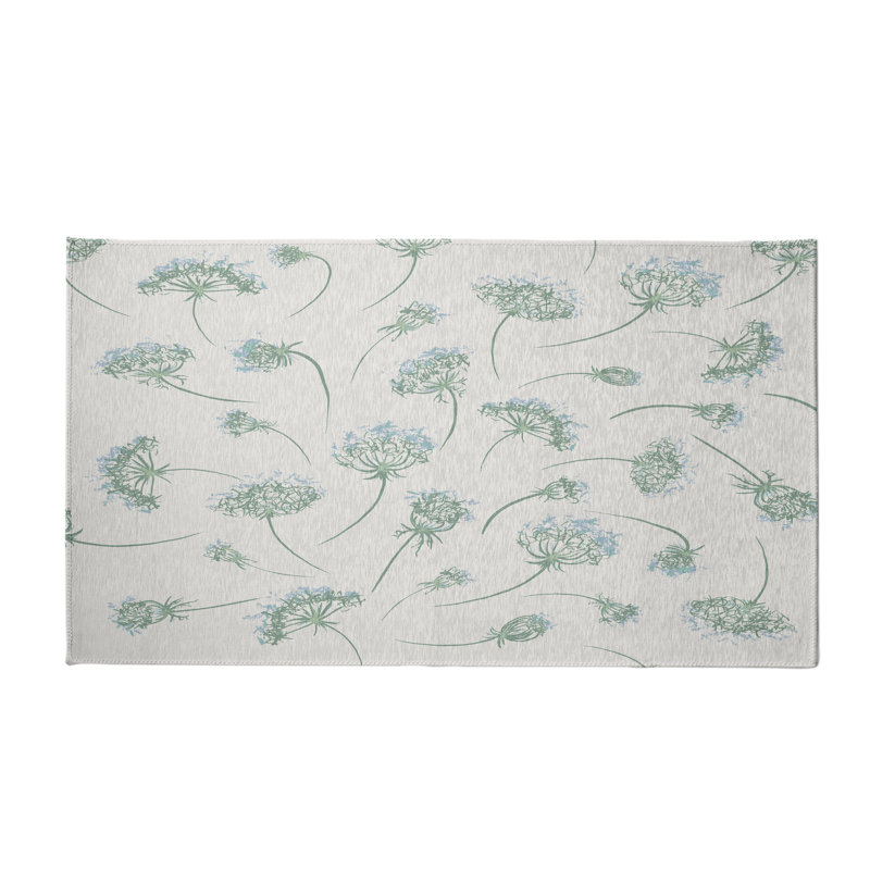 Tapis décoratif vert floral alvordton, Rectangle 3 pi x 5 pi