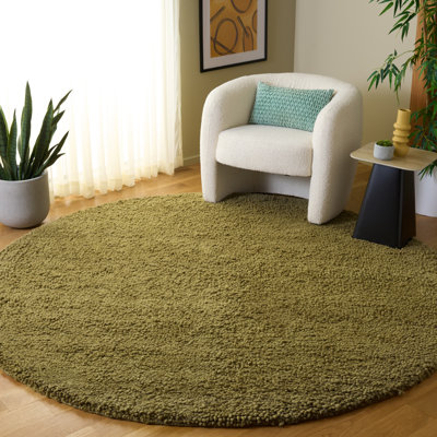 Weber Shag Wool Pile Solid Color Rug