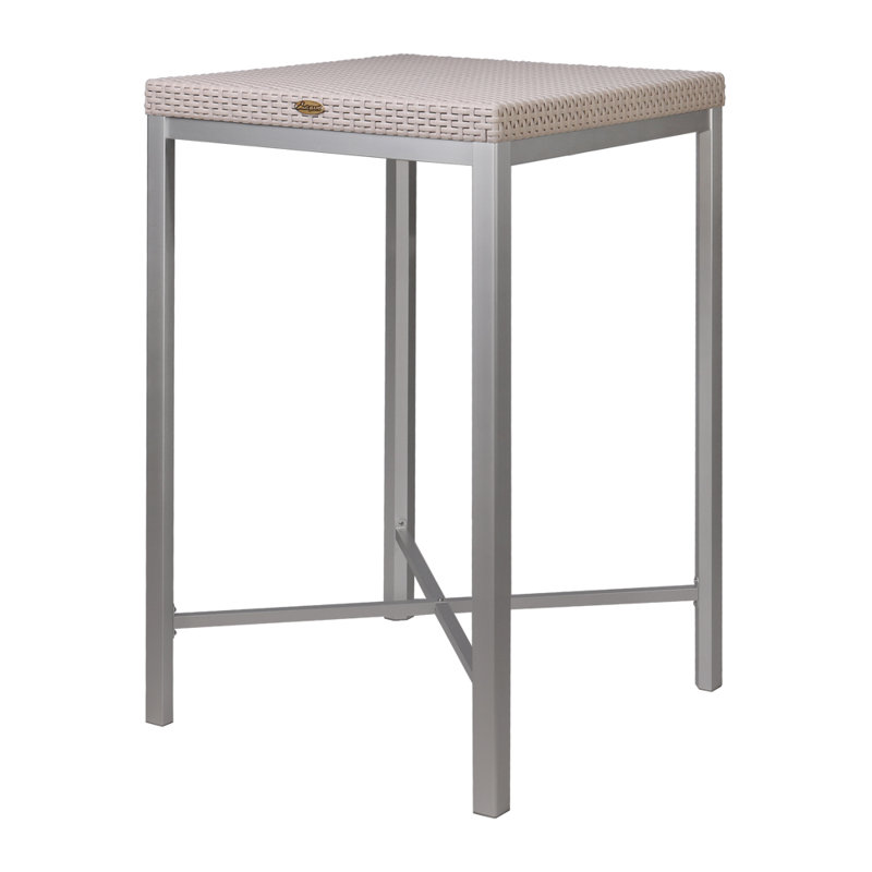 Raia Resin Outdoor Bar Table, Gray