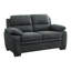 Causeuse confortable à assise moelleuse 1 pièce en tissu texturé gris foncé avec capitonnage en bois massif-1353158704