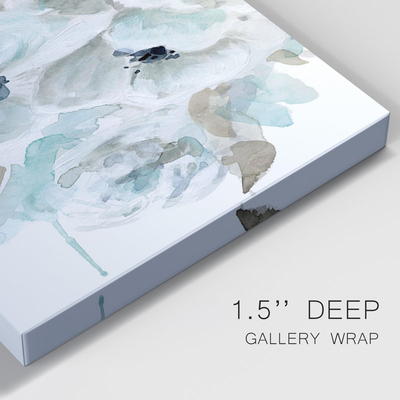Teal Harmony II - ensemble de 3 peintures sur toile tendue, H 18 po x l 36 po x P 1 po